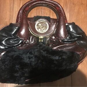 Elegant Vintage Apple Bottoms Black and Brown Women's Handbag